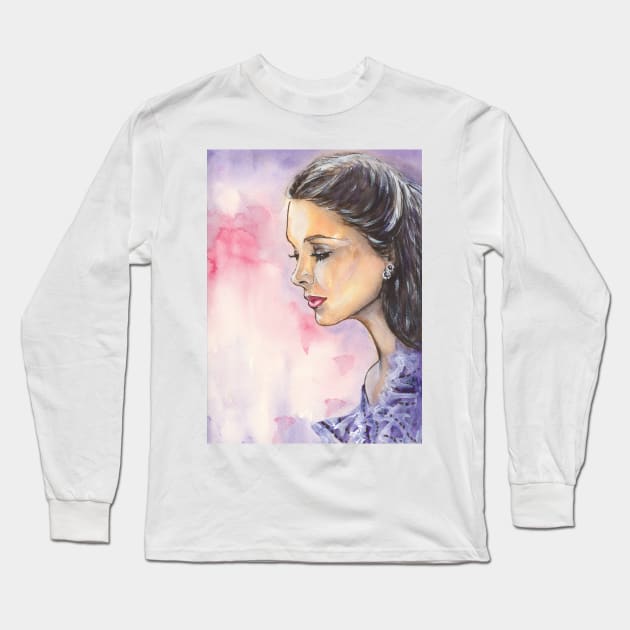 Vivien Leigh Long Sleeve T-Shirt by Svetlana Pelin